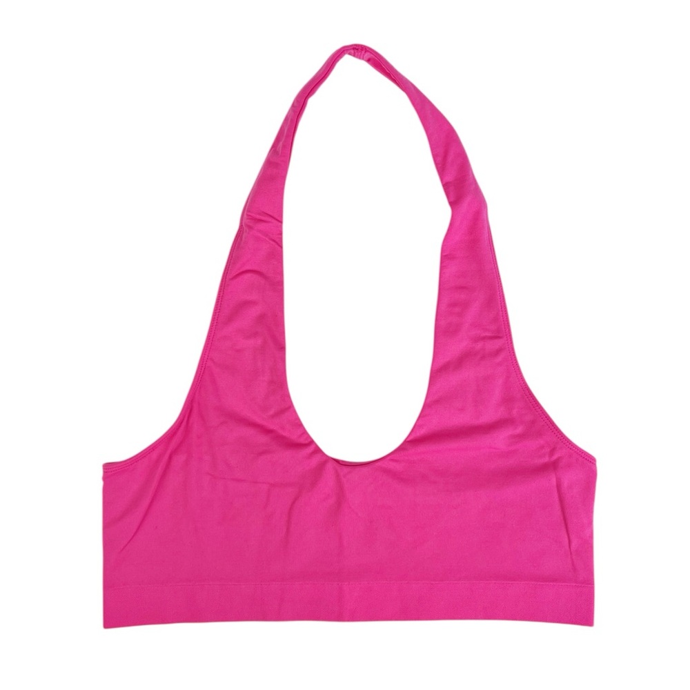 Intimately Free People Bright Pink Microfiber Halter Bralette Top Size M / L